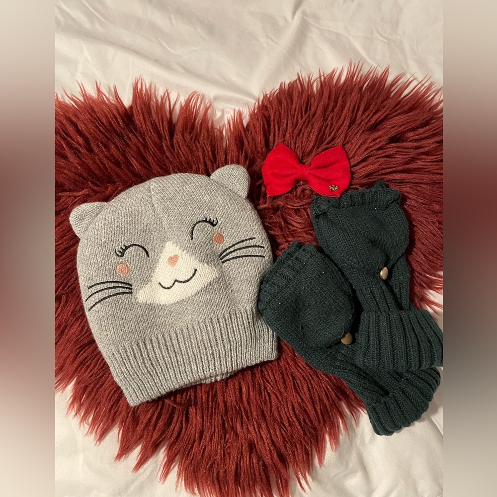 Grey kitty beanie (kids/small)
